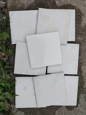 10 pc.  4.25''  New Ivory /Off White Ceramic Wall Tile Vintage  Matte Finish 