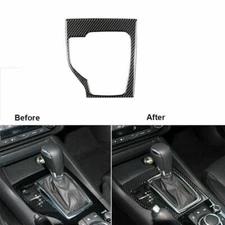 Carbon Fiber Car Interior Gear Shift Box Cover Trim For Mazda 3 2014 2015 2016