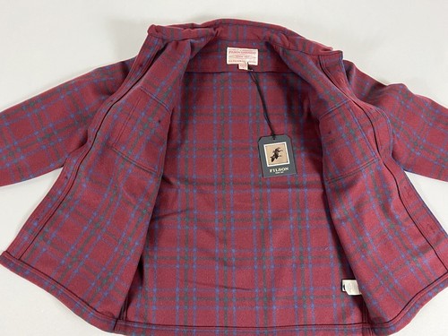 FILSON SEATTLE WOOL JAC-SHIRT DEEP RED BLUE GREEN M NWT US MADE - Picture 10 of 14