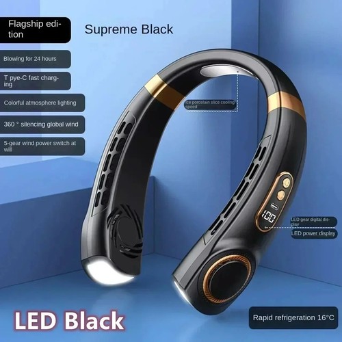 Neckband Fan Bladeless Lazy Neck Hanging Cooler USB Rechargeable Portable Fan UK - Picture 13 of 20