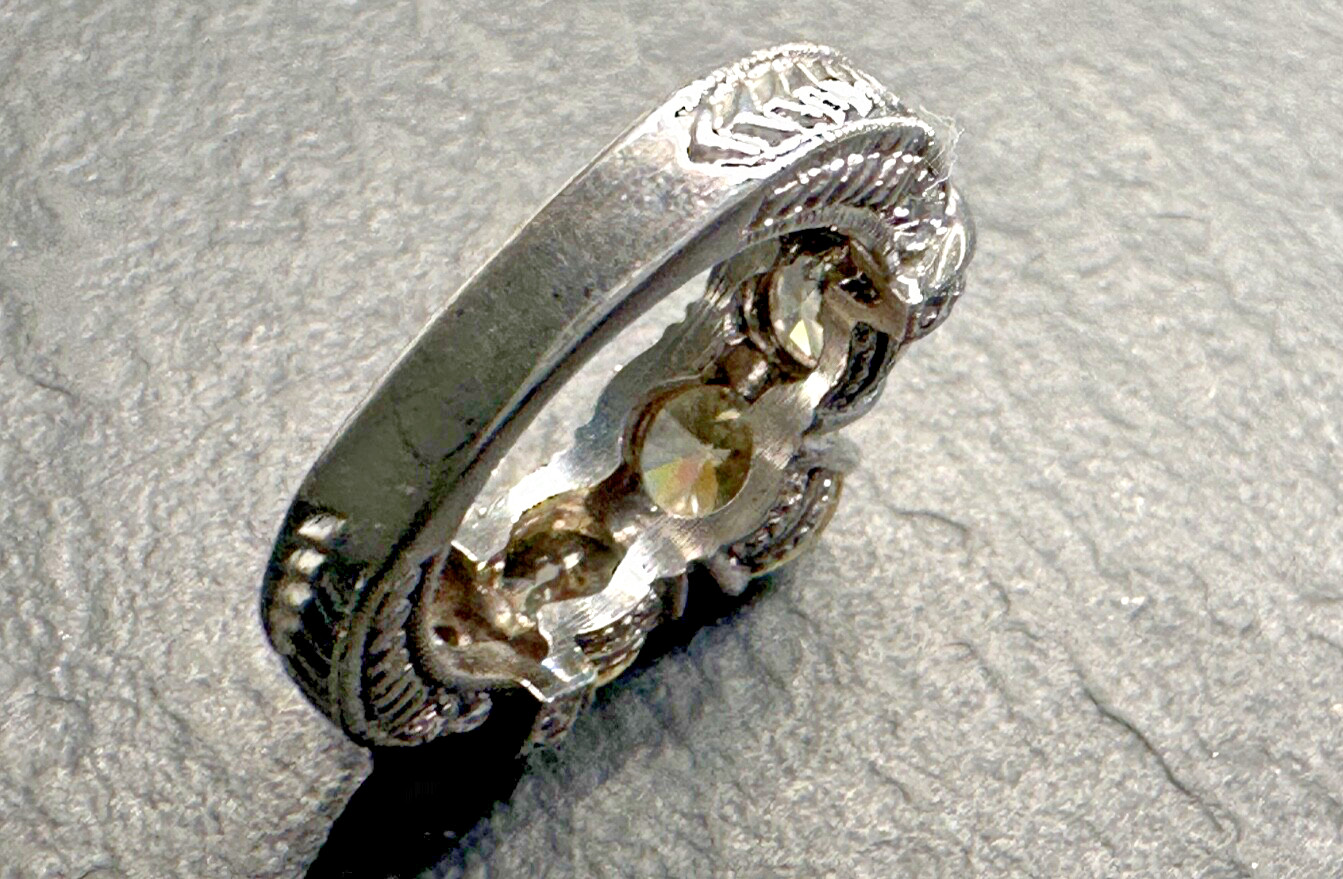 STERLING SILVER SPARKLING THREE SIMULATED GEMSTON… - image 8