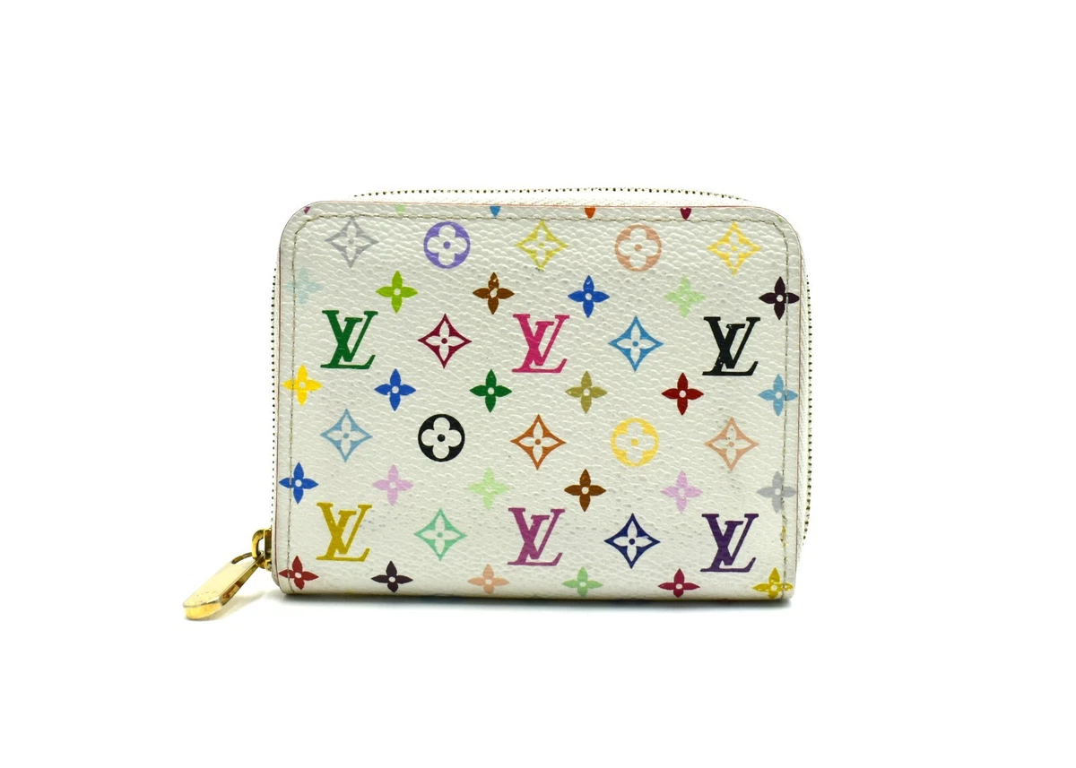 LOUIS VUITTON Monogram Multicolor Zippy Coin Purse Wallet White