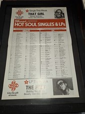 Stevie Wonder And Bobby Womack Rare Original Framed Hot Soul #1 Poster Chart!