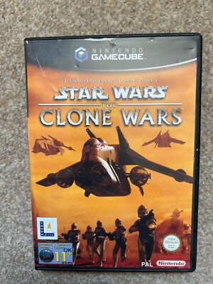 Vintage NINTENDO GAMECUBE STAR WARS THE CLONE WARS VIDEOSPIEL ORIGINAL UK PAL