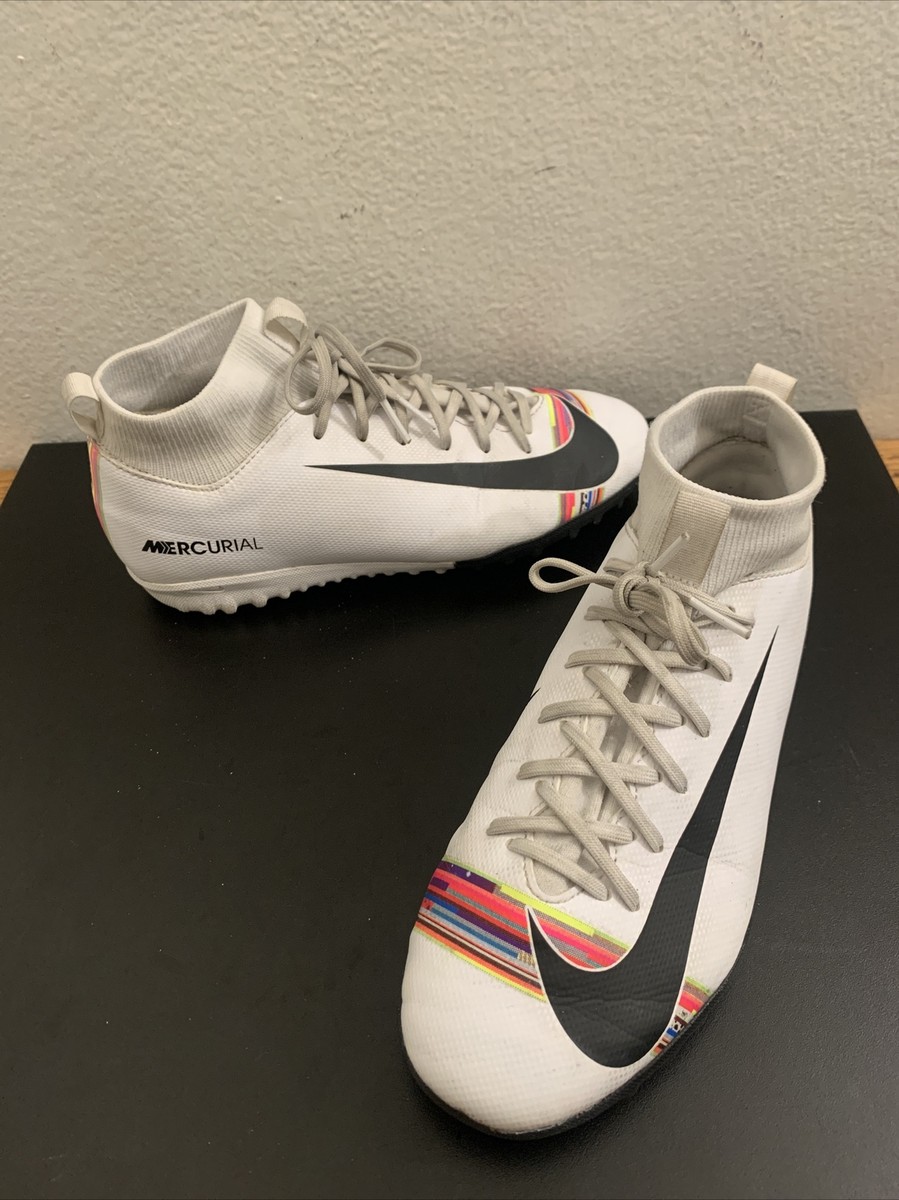 Nike JR SUPERFLY 6 ACADEMY GS AJ3112-109 White/Black Shoes Size 5y