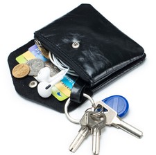 Genuine Leather Coin Purse Pouch Change Purse Wallet with Zipper for Men Women