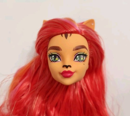 MONSTER HIGH HEAD ONLY TORALEI ORANGE HAIR FOR REPLACEMENT OOAK DOLL