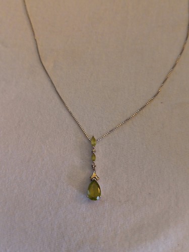 Alwand Vahan Sterlingsilber 14k Gold Peridot Diamant Anhänger Halskette August - Bild 3 von 8