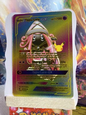 Tapu Lele Gx Multi Coloured Foil💥Fan Art💥 Pokemon Inspired Card