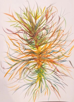 Original Modern Abstract Original Watercolor Painting 12'' × 9'' Signed 