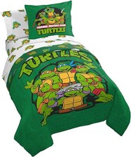 Teenage Mutant Ninja Turtles "Green Bricks" Kids Reversible Bed Set-AB08LP5LCDG5