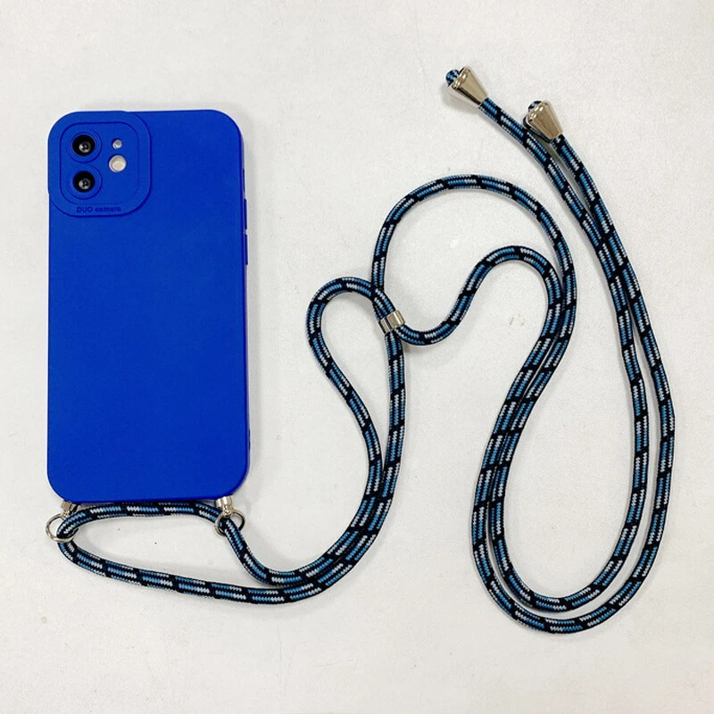 Cross-body Rubber Phone Case Cover For iPhone 15 14 13 12 11 Pro Max XR XS 8 7 - Image 3 of 4