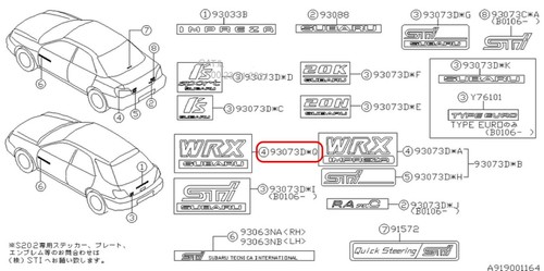 Subaru WRX Impreza STI 02-03 Genuine Rear Dual Emblem Badge 93073FE050 OEM JDM - Bild 3 von 10