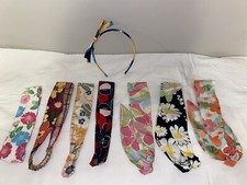 Gymboree Hair Headbands Lot Of 8 Plaid Flowers Daisy Apple Girls Pink Blue