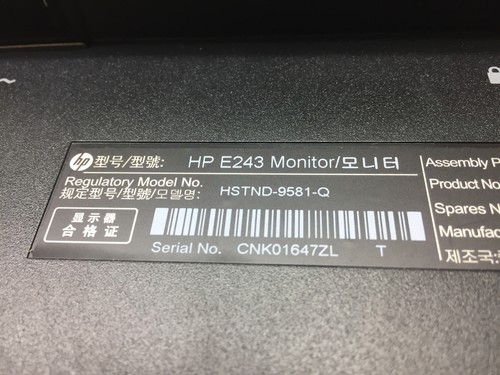 HP EliteDisplay E243 24" 1080p Widescreen LED Monitor NO STAND Grade B Tested - Picture 9 of 11