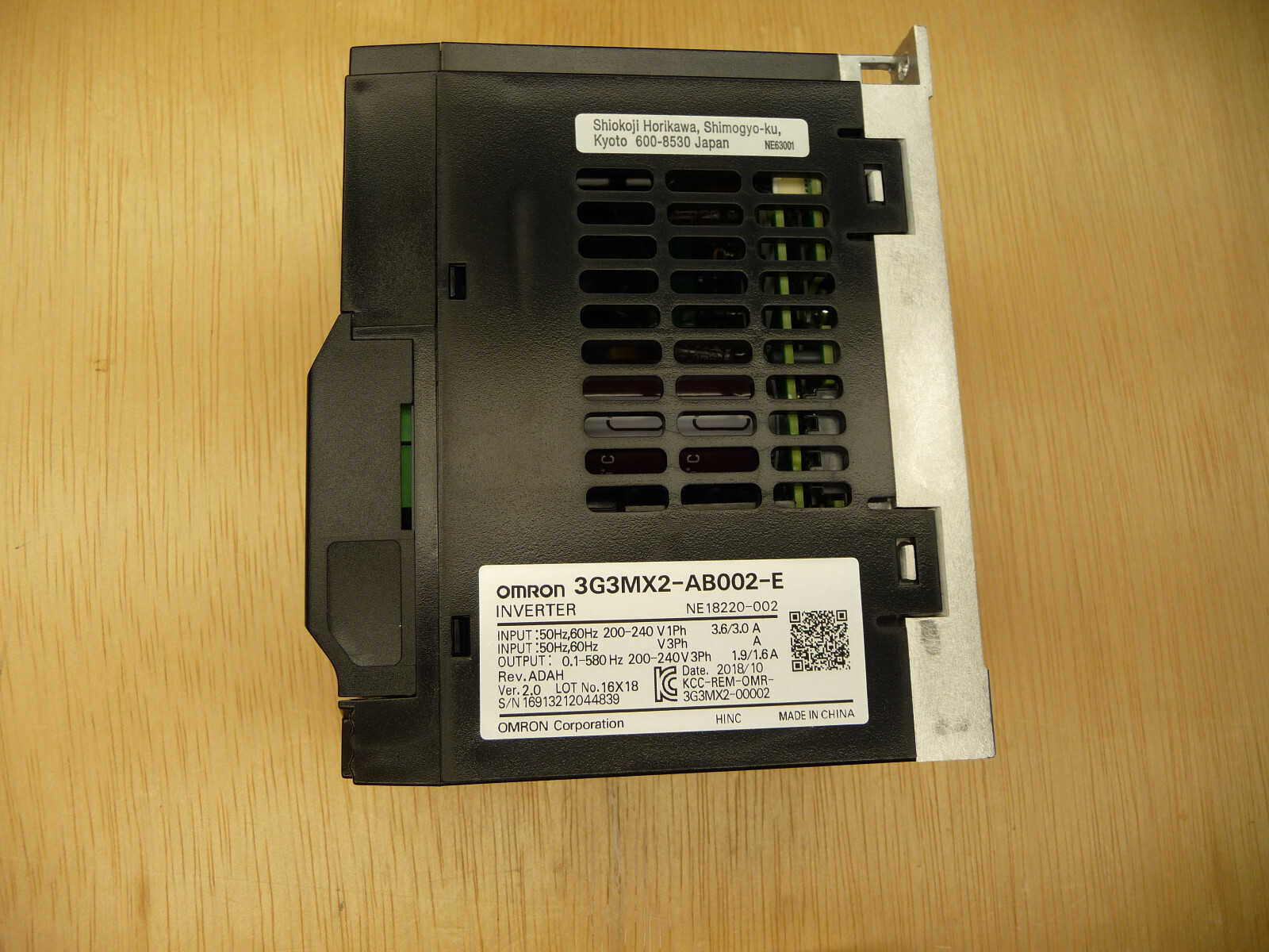 omron inverter frequenzumrichter 0.2kw 3g3mx2-ab002-e ADAH ver 2.0 200v ...