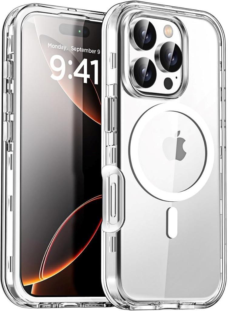 For iPhone 15 /15 Pro/15 Plus/15 Pro Max Shockproof Clear with Mag Safe Case