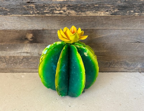 Handcrafted Rustic MINI Metal Barrel Cactus Metal Yard Art Metal Barrel Cactus - Picture 8 of 14