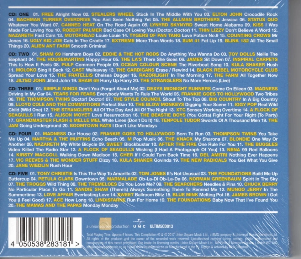 100 Hit Tracks - Ultimate Driving Songs (5CD),Nazareth,Motorhead uvm. Neu & OVP - Bild 2 von 2