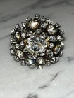Rare 1920’s Vintage & Antique Miriam Haskell Gold Rhinestone Adjustable Ring