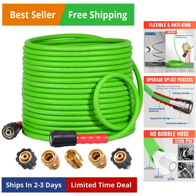#ad Super Flexible Pressure Washer Hose 50FT for Power Washer Replacement Kink R... $64.00