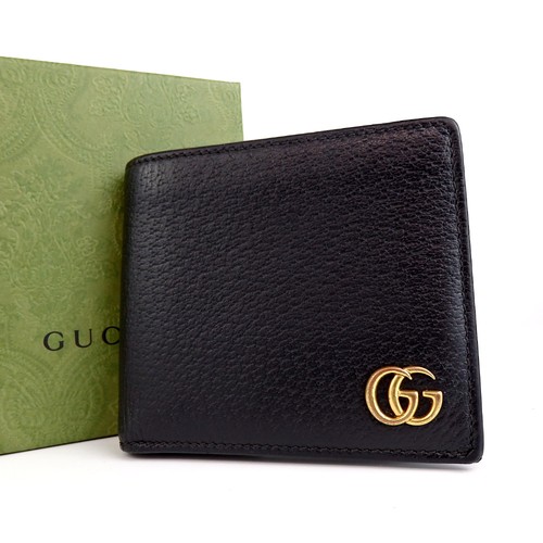 Authentic GUCCI GG Marmont bifold wallet leather[Used]