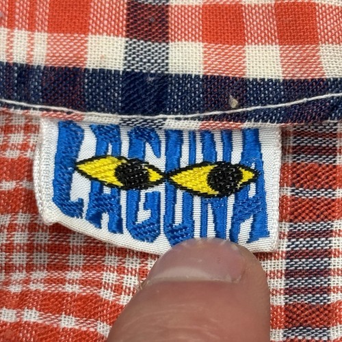 CAMISA DE COLECCIÓN RARA AÑOS 80/90 LAGUNA ROPA DEPORTIVA SEERSUCKER CUELLO BUCLE BOTÓN SURF TALLA L - Imagen 4 de 6