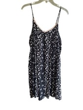 American Eagle Womens Floral Dress Black/White Size Small Lace Trim