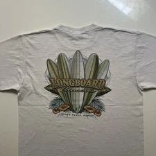 Y2K Longboard Classics Surf T-shirt Mens Size Large White Vintage ODM