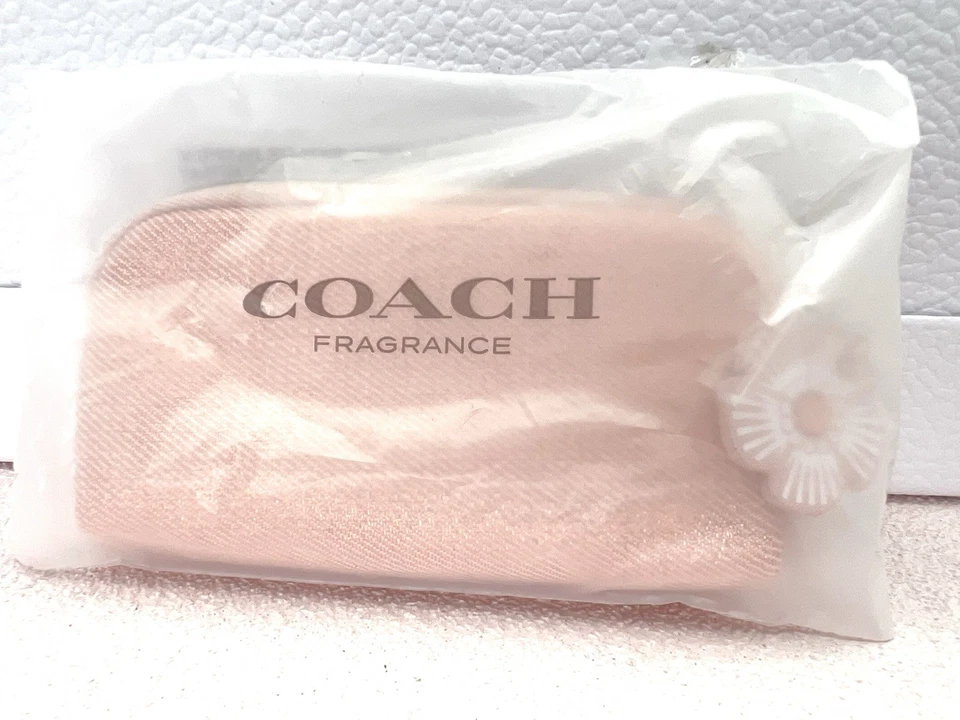 Spray de viaje Coach Floral EDP .25 oz, 7,5 ml con bolsa de cremallera tejida rosa y dorada Foto 3 de 4