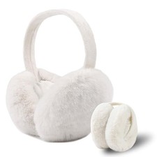 Women Winter Ear Muffs Faux Fur Warm Earmuffs Lady Girls Plush Ear Milk White