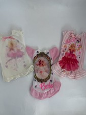 Vintage 1990s Mattel Barbie Doll Nightgown Pajamas Lot Pink White Set of 3