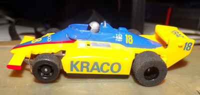 Tyco Kraco SlotCar Yellow #18 Racecar Shell BRAND NEW MINT CONDITION RUNS ON AFX