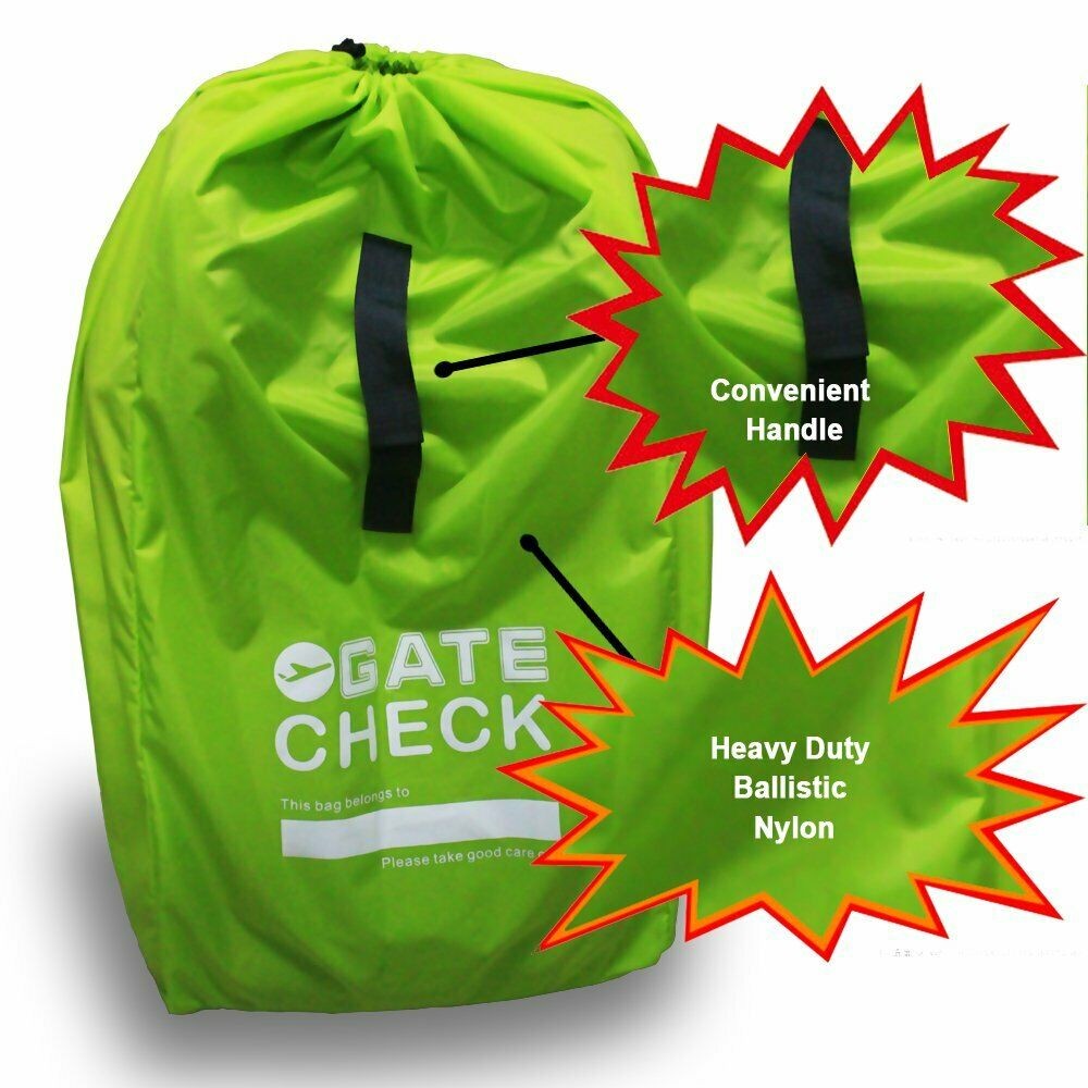 Green Car Seat Travel Bag Airline Airplane Gate Check Convertible Travel Luggage