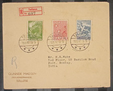 DENMARK 1947 FDC  ON TORCH RAILWAY TRACK CROSSING AND FLAG