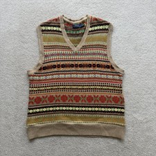 Polo Ralph Lauren Sweater Men's Fair Isle Cotton-Blend Vest XL Multicolor