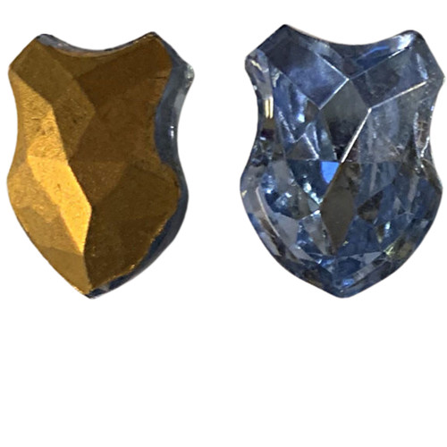 Vintage 1950s West Germany Aqua Shield Rhinestones Set of 4 (18mm) Original NOS