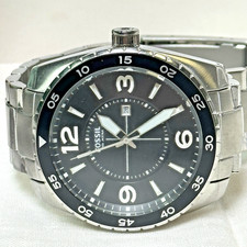 NIB Fossil Men's Stainless Steel Bracelet Watch AM4237 Orig Price Tag  Papers