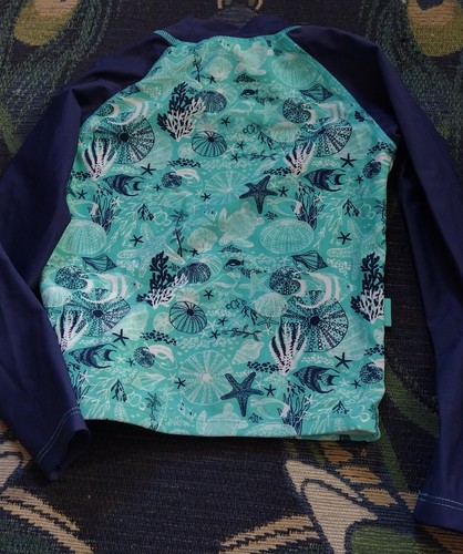 Light And Dark Blue Swimming Top Age 2-3 Years By Fatface - Picture 1 of 4