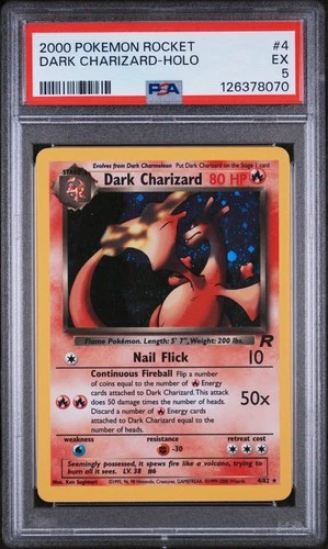 2000 POKEMON ROCKET #4 DARK CHARIZARD-HOLO PSA 5