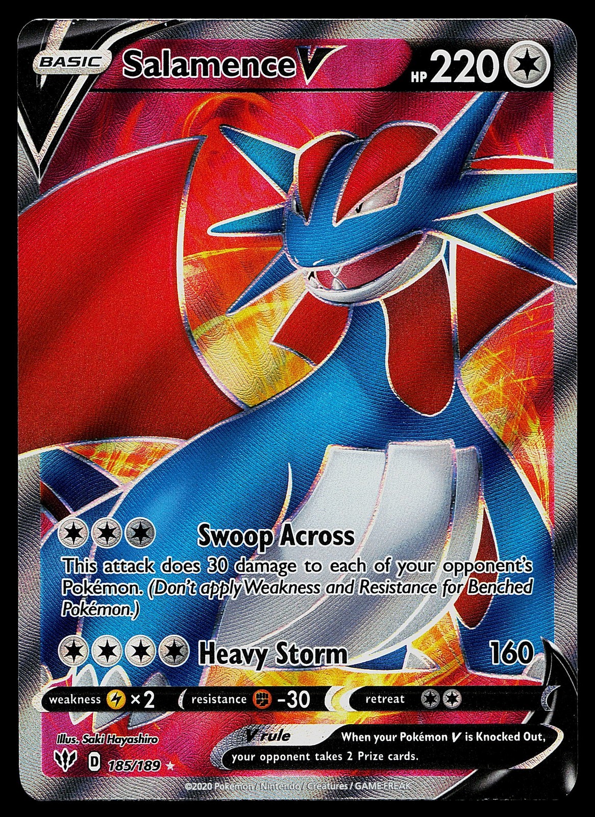 Pokemon Card - Salamence V Darkness Ablaze 185/189 Ultra Rare