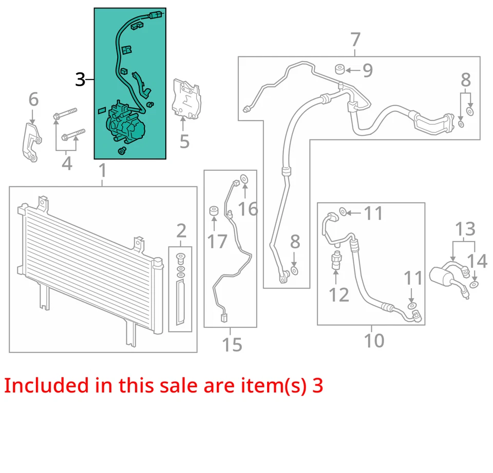 2019 19 Honda Insight AC Compressor - Image 4 of 4