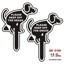 No Dog Poop Signs for Yard, 2 Pack Sturdy Aluminum Double Sided Polite Signs -