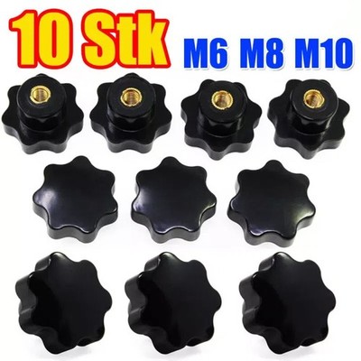 10x Sterngriffmutter Feststellmutter Sterngriff Mutter Klemmschraube M6 M8 M10
