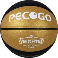 PECOGO Weighted Training Basketball 29.5" 2.2/3/3.3LBS Heavy 3LBS, Gold Black