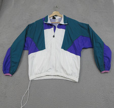 Vintage Nike Windbreaker Jacket Mens Medium White Teal Purple F.I.T. Colorblock