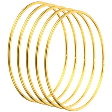 4" Dreamcatcher, 5pcs Metal Macrame Floral Garland Round Circle, Gold