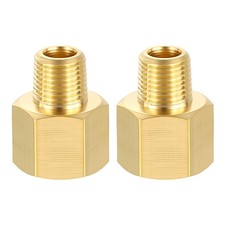 2PCS 1/4" NPT FeMale x 1/8" NPT Male Thread Brass Hex Extension Adapter