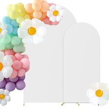 Set of 2 Wedding Spandex Arch Cover,White 6FT/7.2FT