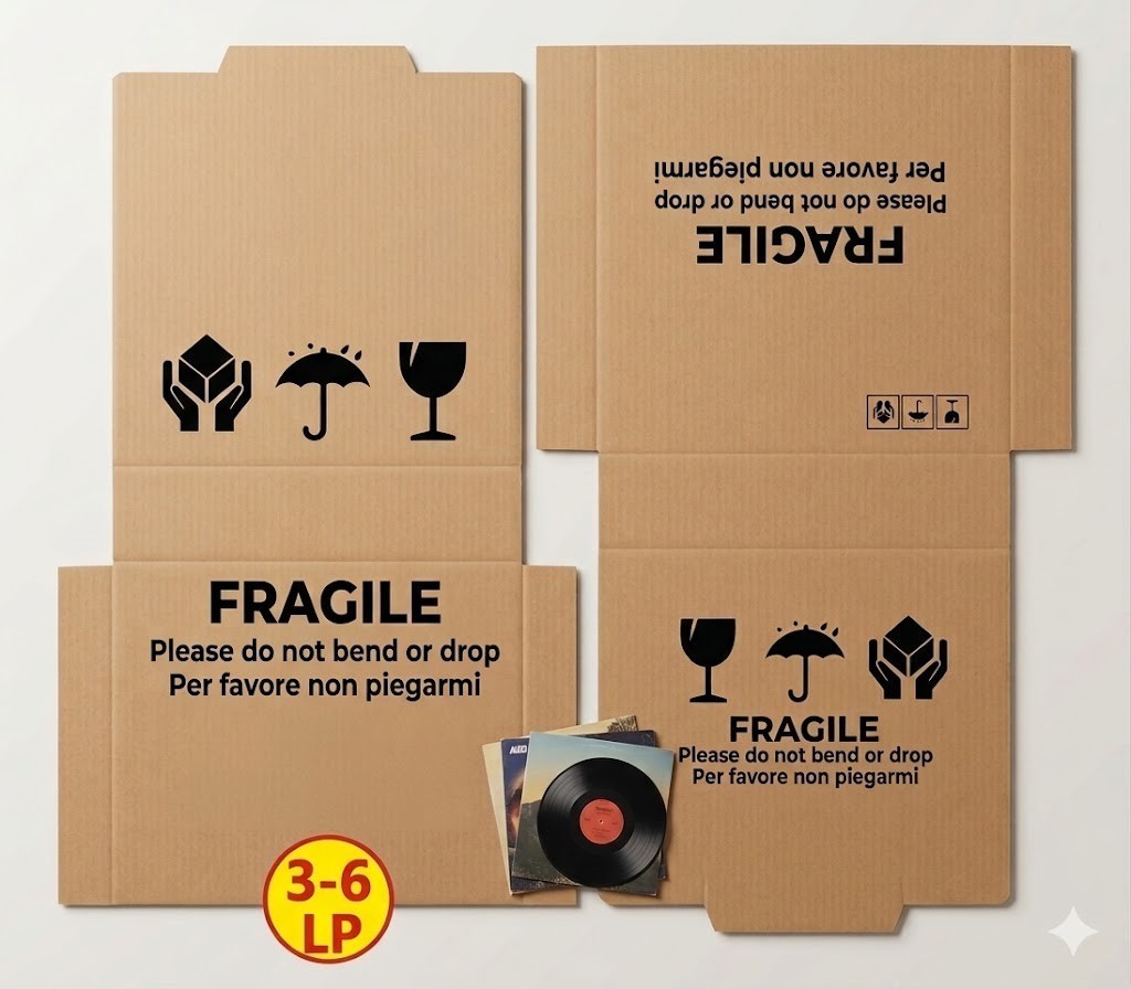 SET - 10 Scatole per 1-3 lp + 20 Piastre per spedire dischi in vinile LP/12” foto 3